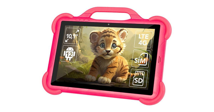 Vaikiškas planšetinis kompiuteris Blow Kids Tab 10, 10,1", 4 GB/64 GB, 4G, rožinis