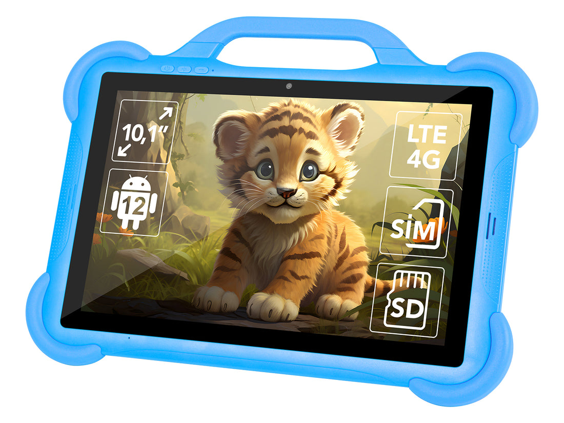 Tablet KidsTAB10 4G BLOW su mėlynu apsauginiu dėklu